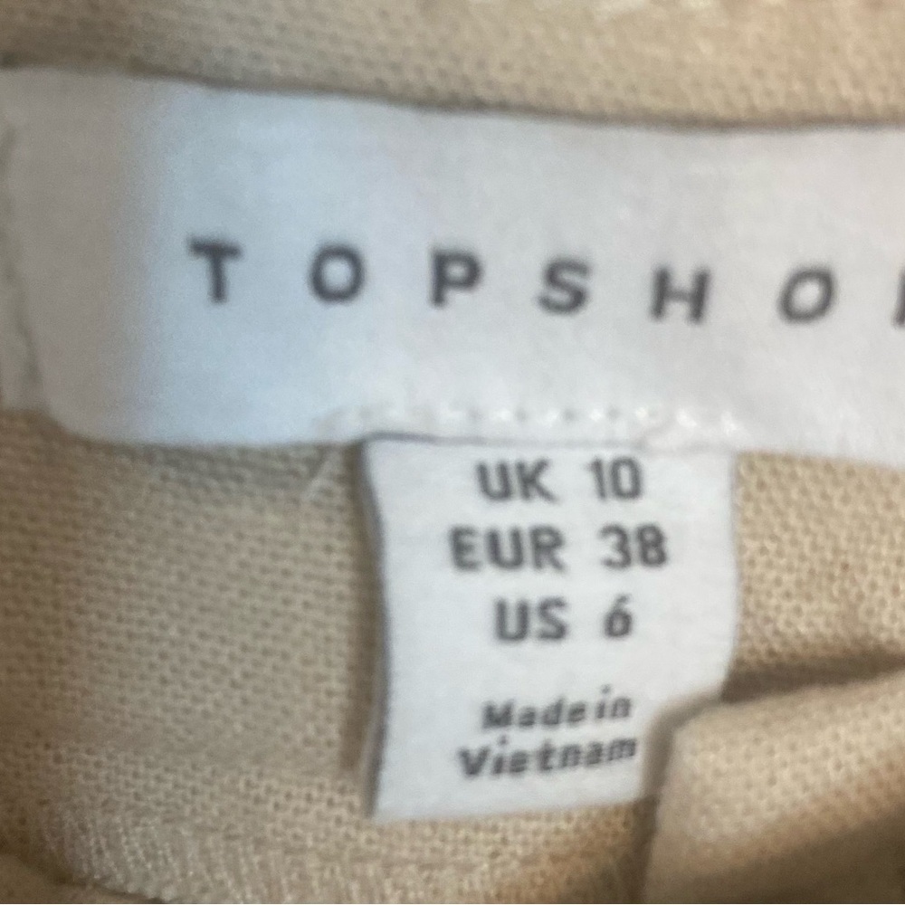 Topshop Tan Linen Blend Trousers - Picture 3 of 3
